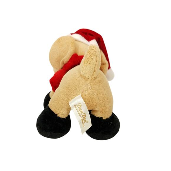 Dan Dee Tan Pug Dog Puppy Plush Santa Hat Scarf Stuffed Animal Toy 2015 - Picture 3 of 8